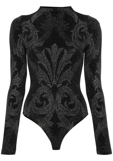 Black and silver floral-jacquard metallic bodysuit Wolford x etro - women WOLFORD X ETRO | Body | 771147124